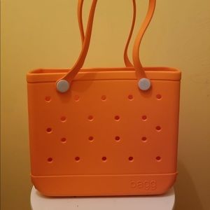 Orange Rubber tote